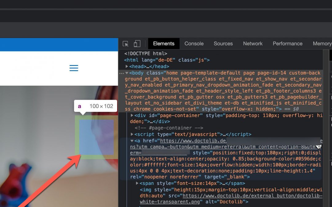 Doctolib HTML-Button Einbindung unter WordPress | Umgang mit Stapelreihenfolge alias z-Index