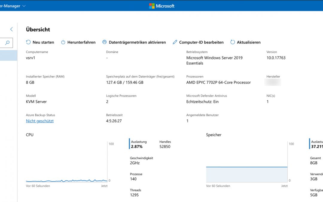 Microsoft Windows Admin Center | Fehler: „msft.sme.server-manager“ konnte nicht geladen werden.